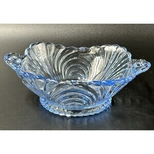 Vintage Cambridge Caprice Moonlight Blue 2 Handled Jam Jelly Glass Dish